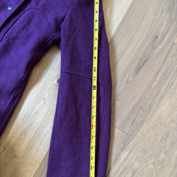 Guess Women's Purple Wool Peacoat Snap Button Embroidered Size M - Picture 12 of 13
